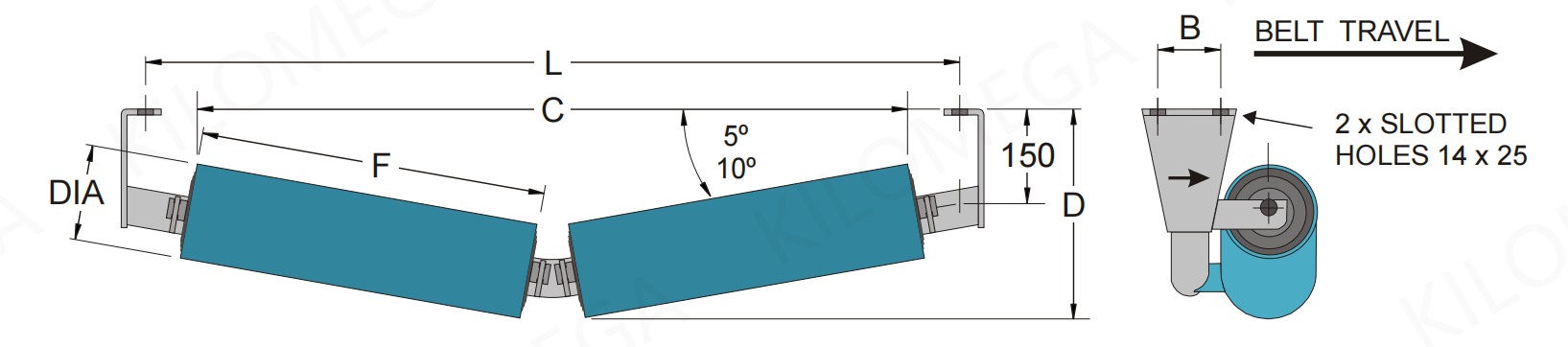 V Return Idler details