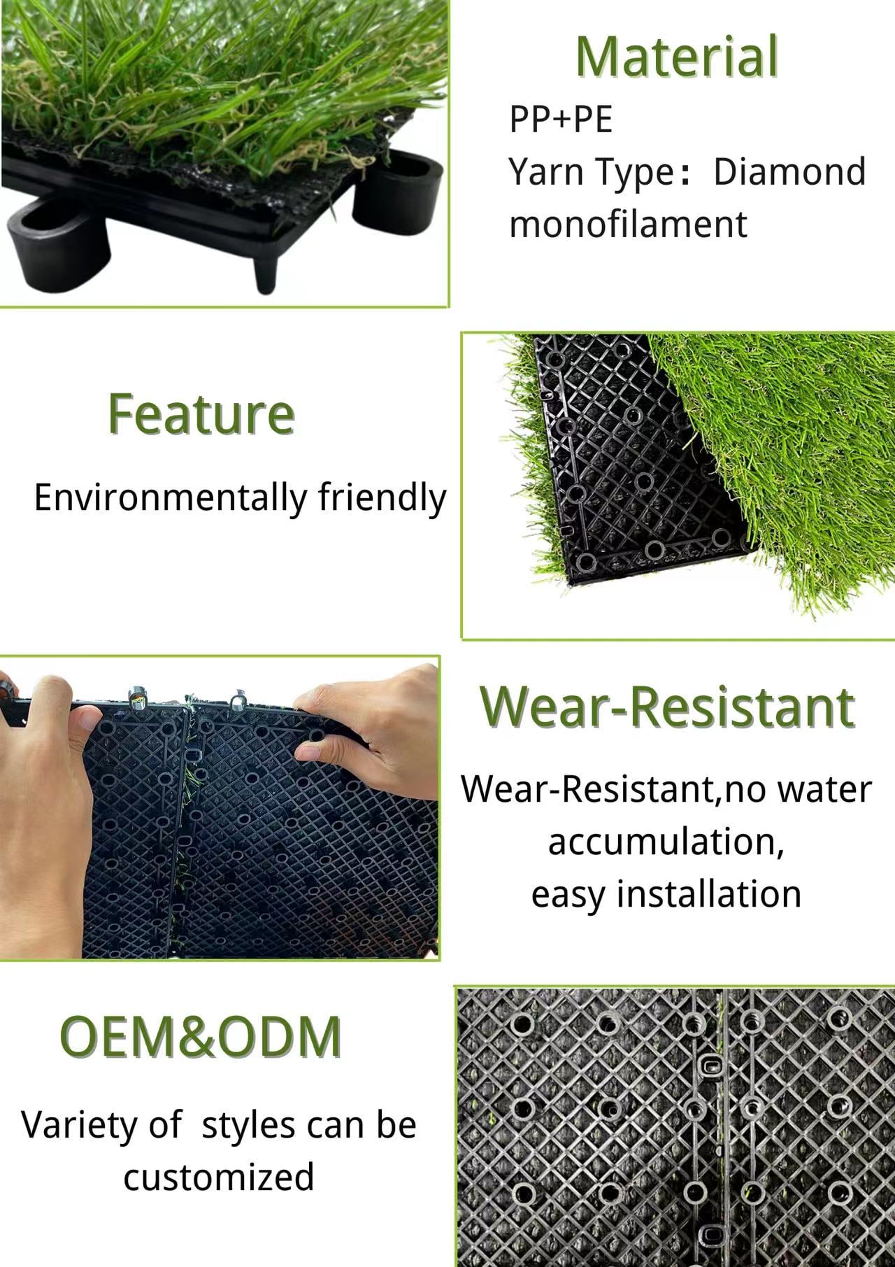 High Quality MCG Synthetic Lawn Suspended Artificial Plastic Turf Type of Grass Premium Synthetic Grass Type Artificial Plant details