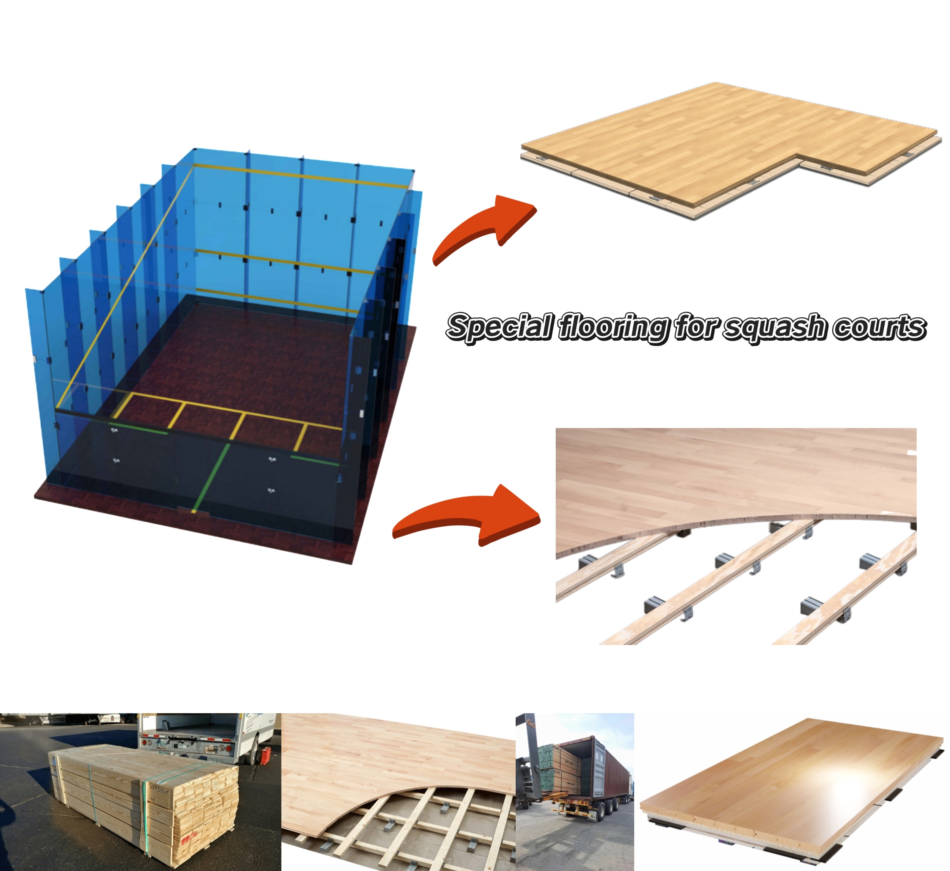 MCG High-Quality Panoramic Squash Court for Professional Use details