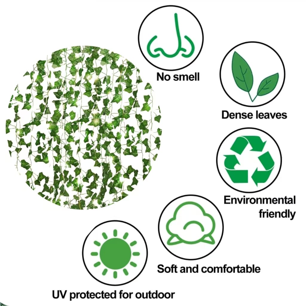 MCG Modern UV Certified Artificial Plant Novelty Metal Plastic Fabric Wall Design Simulated Ivy for Restaurants and Weddings manufacture