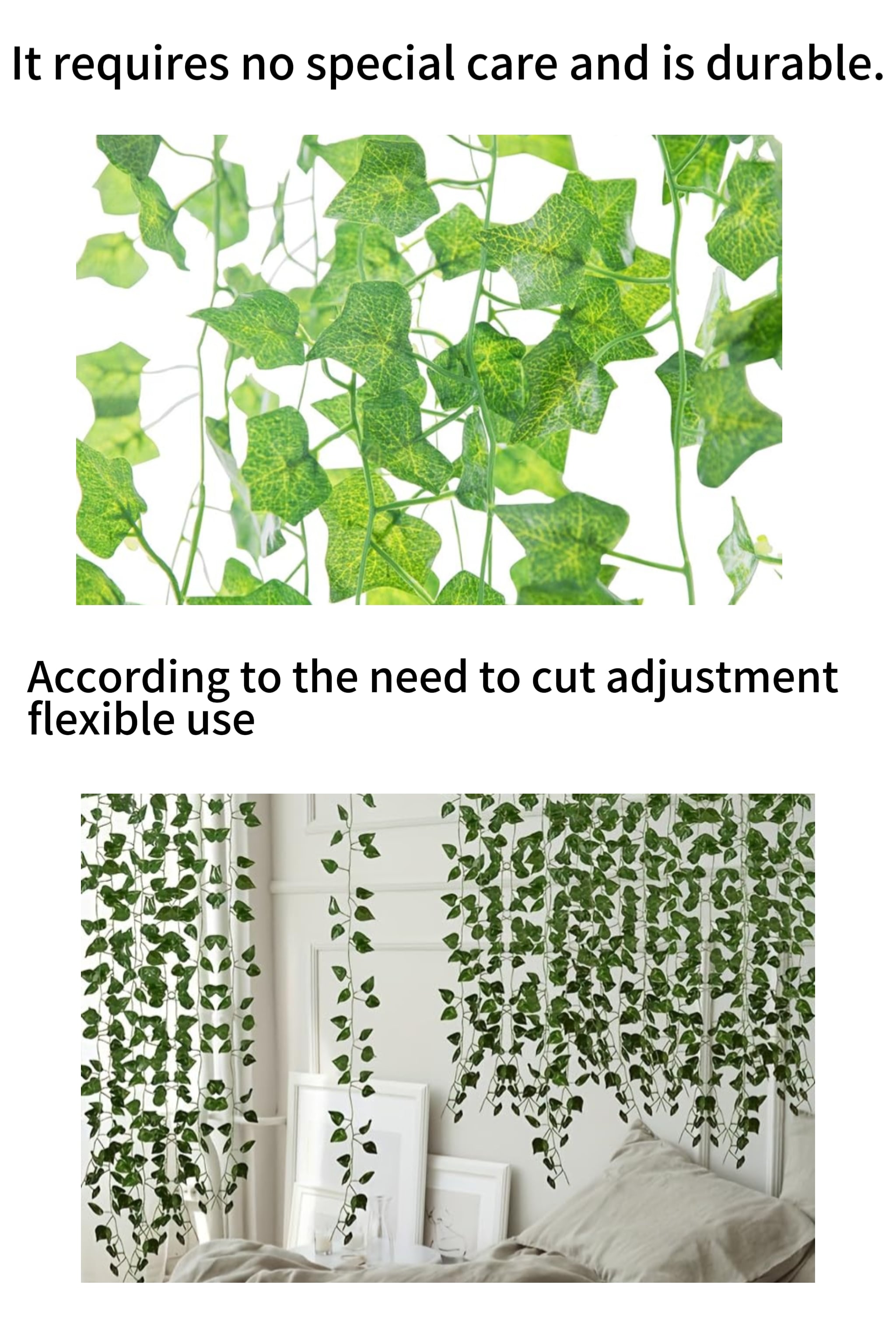 MCG Modern UV Certified Artificial Plant Novelty Metal Plastic Fabric Wall Design Simulated Ivy for Restaurants and Weddings manufacture