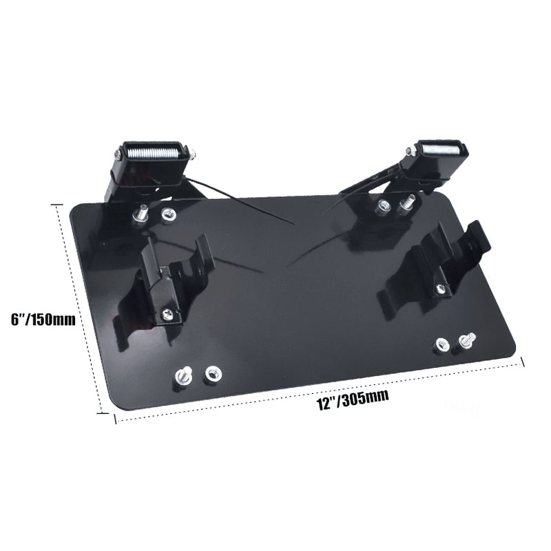 Black Steel 8 3/4 Inch Flip-Up Winch Roller Fairlead Mount Bracket License Plate Holder for Trailers & Accessories supplier