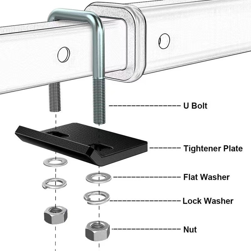 Heavy-Duty 50*50 U-Bolt Ball Holder Stabilizer Swing Bracket New Trailer Hook Fastener for Vehicle Equipment details