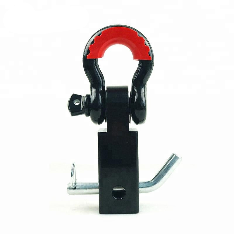 Heavy Duty 2'' 4*4 Carbon Steel Carton Trailer Tow Hook Bar 3/4'' D Ring for Car Shackle Hitch Receiver for Connecting Trailers details