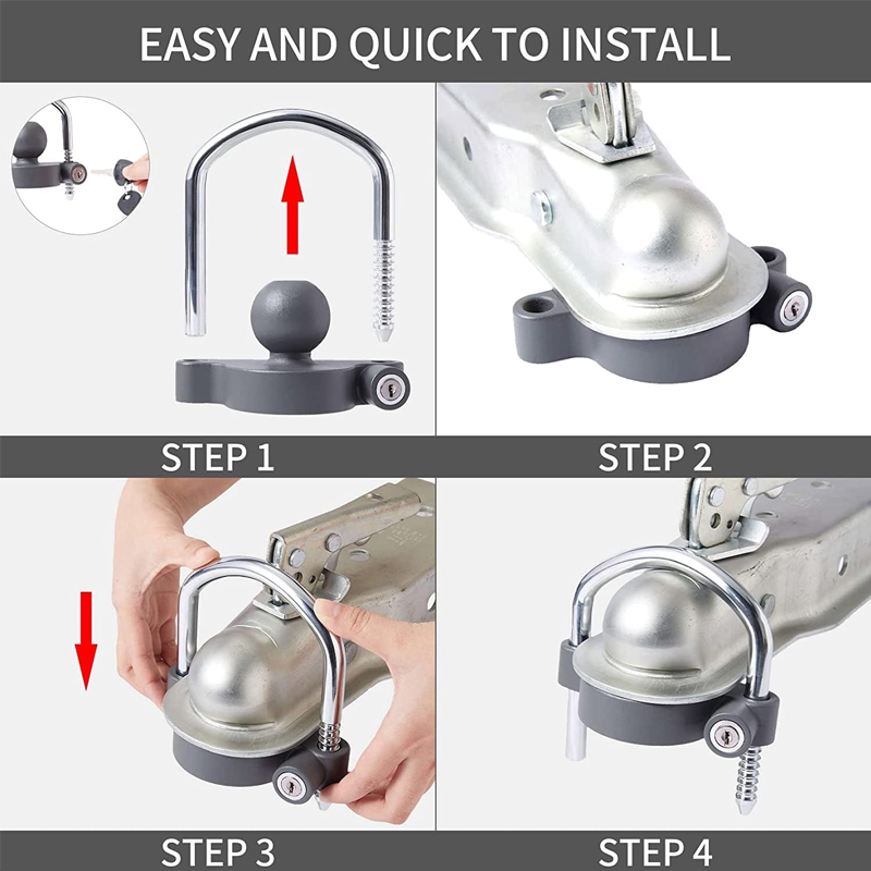 Trailer Coupler Lock Universal Adjustable Steel Trailer Hitch Lock factory