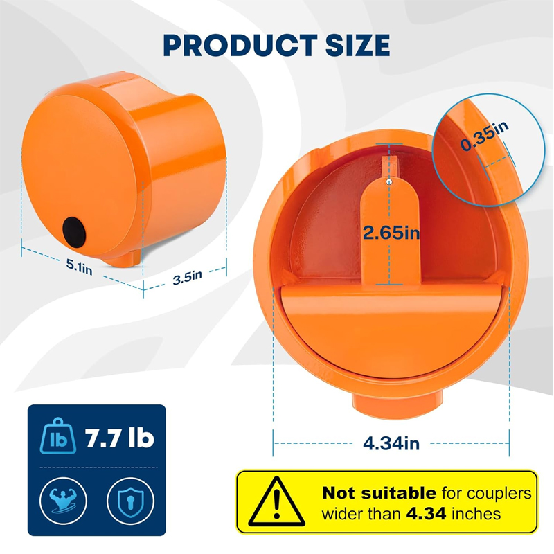 Durable Structural Steel Safety Tow Lock Heavy Duty Trailer Coupler RV Trailer Locks manufacture