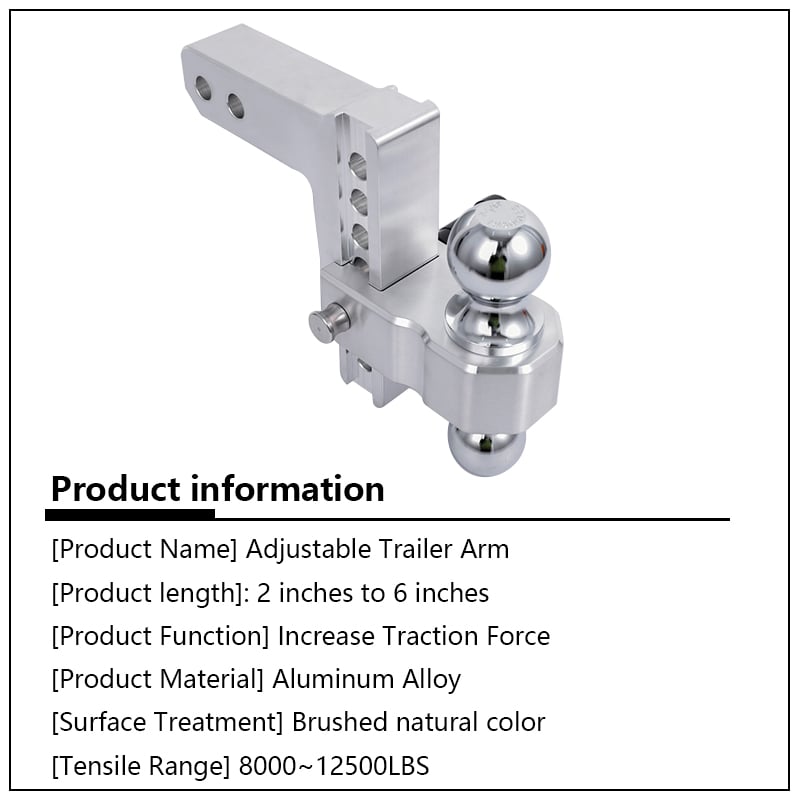 Solid 2-Inch Drop Hitch with Tri-Ball Receiver Heavy Duty 6-Inch Drop for Trucks Steel Ball Mount with Trailer Hitch Lock details