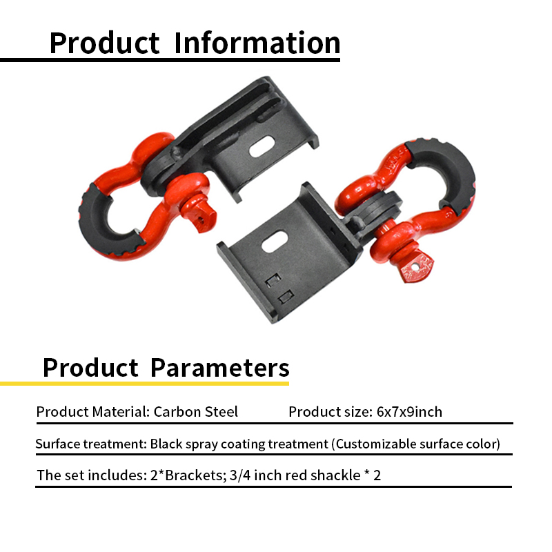 Front Demon Tow Hook Bracket Trailer Tow Hook Bar for Car Shackle Hitch Receiver supplier