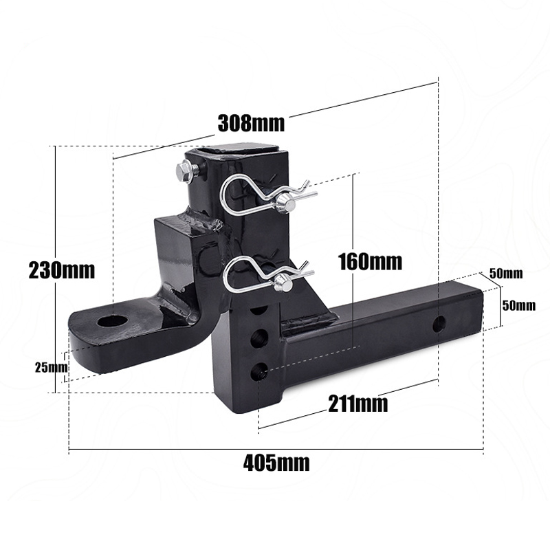 Adjustable 2\" Steel Ball Mount for Trailers New Condition Carton Drop Hitch Tow Towing System Trailer Accessories Connector manufacture
