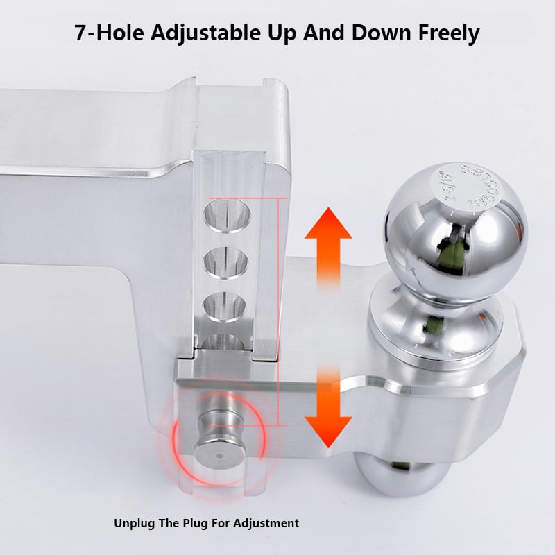 Solid 2-Inch Drop Hitch with Tri-Ball Receiver Heavy Duty 6-Inch Drop for Trucks Steel Ball Mount with Trailer Hitch Lock details