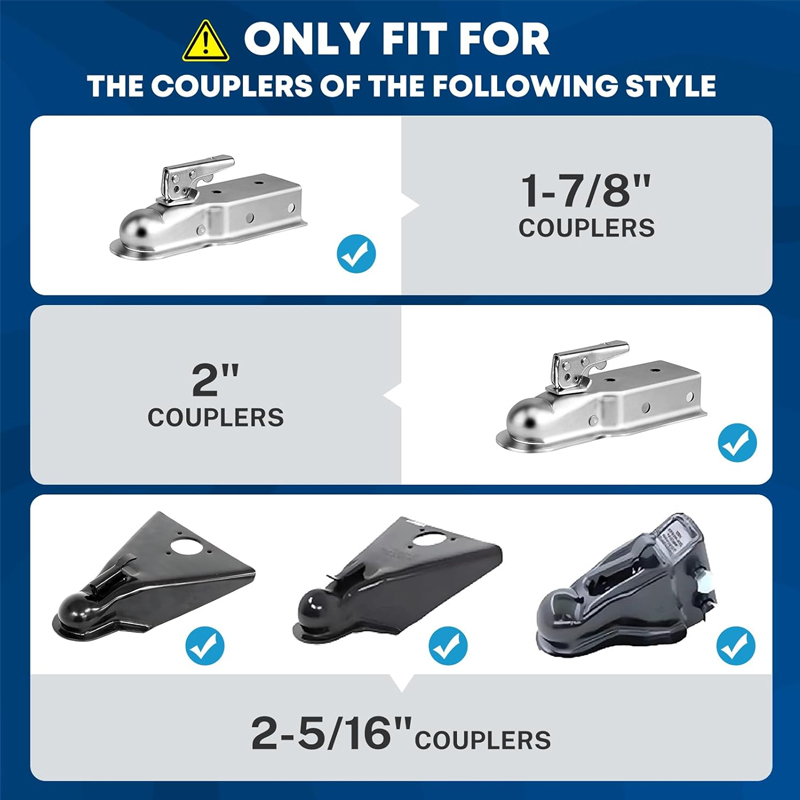 Durable Structural Steel Safety Tow Lock Heavy Duty Trailer Coupler RV Trailer Locks details