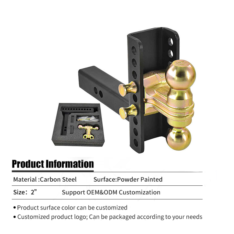 Adjustable Trailer Hitch Dual Balls Fits 2.5-Inch Receiver 6-Inch Drop/Rise 2" & 2-5/16" Ball Hitches for Trucks factory