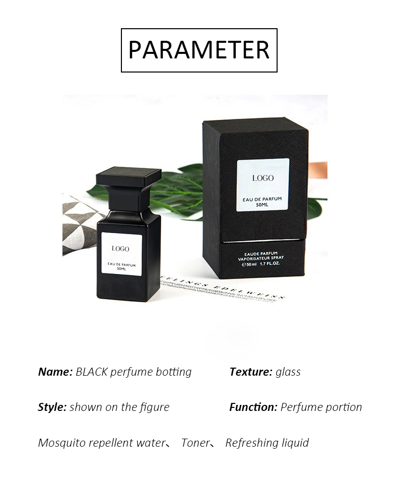 50ml glass spray custom square perfume bottles with box manufacture