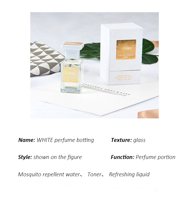 50ml glass spray custom square perfume bottles with box details