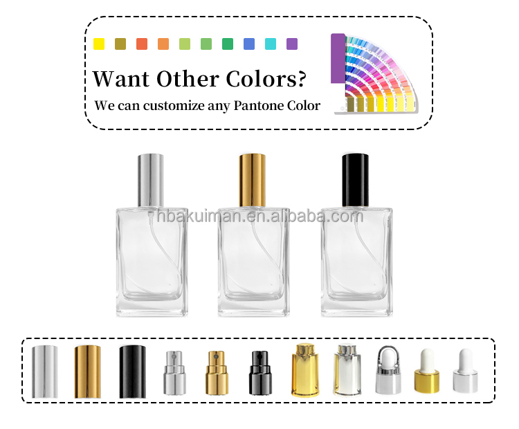 Glass Perfume Bottle Square Fragrance Glass Bottle Cosmetic Dispenser Spray Bottle With Sprayer Lid From China supplier