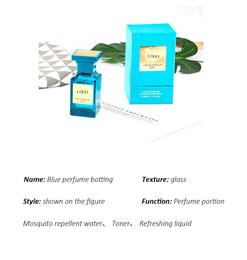 50ml glass spray custom square perfume bottles with box manufacture