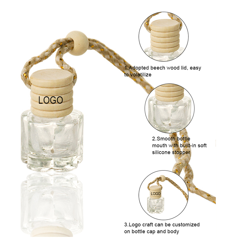 Wholesale Customizable logo10ml hanging in a perfume car diffuser empty car air freshener perfume glass bottle manufacture