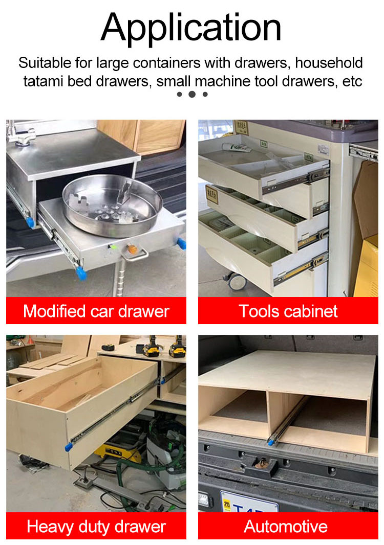 The New Listing Runner 76Mm 500LBS Heavy Duty Rail Drawer Slide manufacture