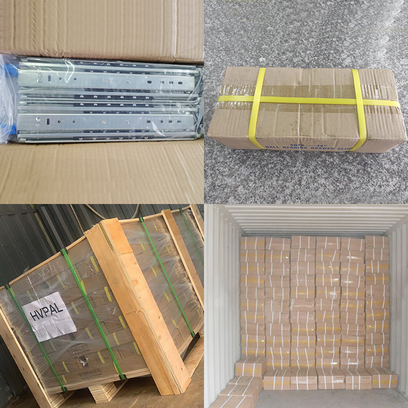 HA5301 53mm Heavy Duty Drawer Slide Three Fold Stainless Telescopic Bearing Slide manufacture
