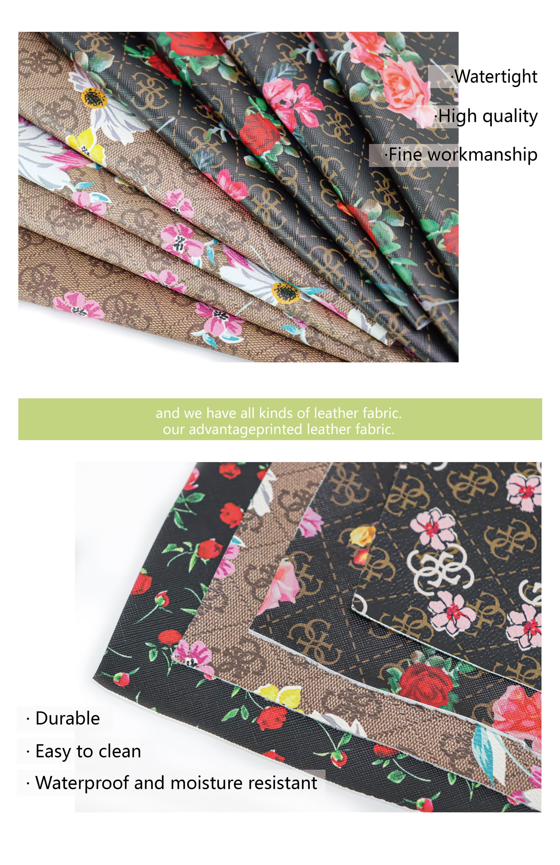 Cigno Leather - Custom Digital Printed PVC PU Leather for Stylish Handbags factory
