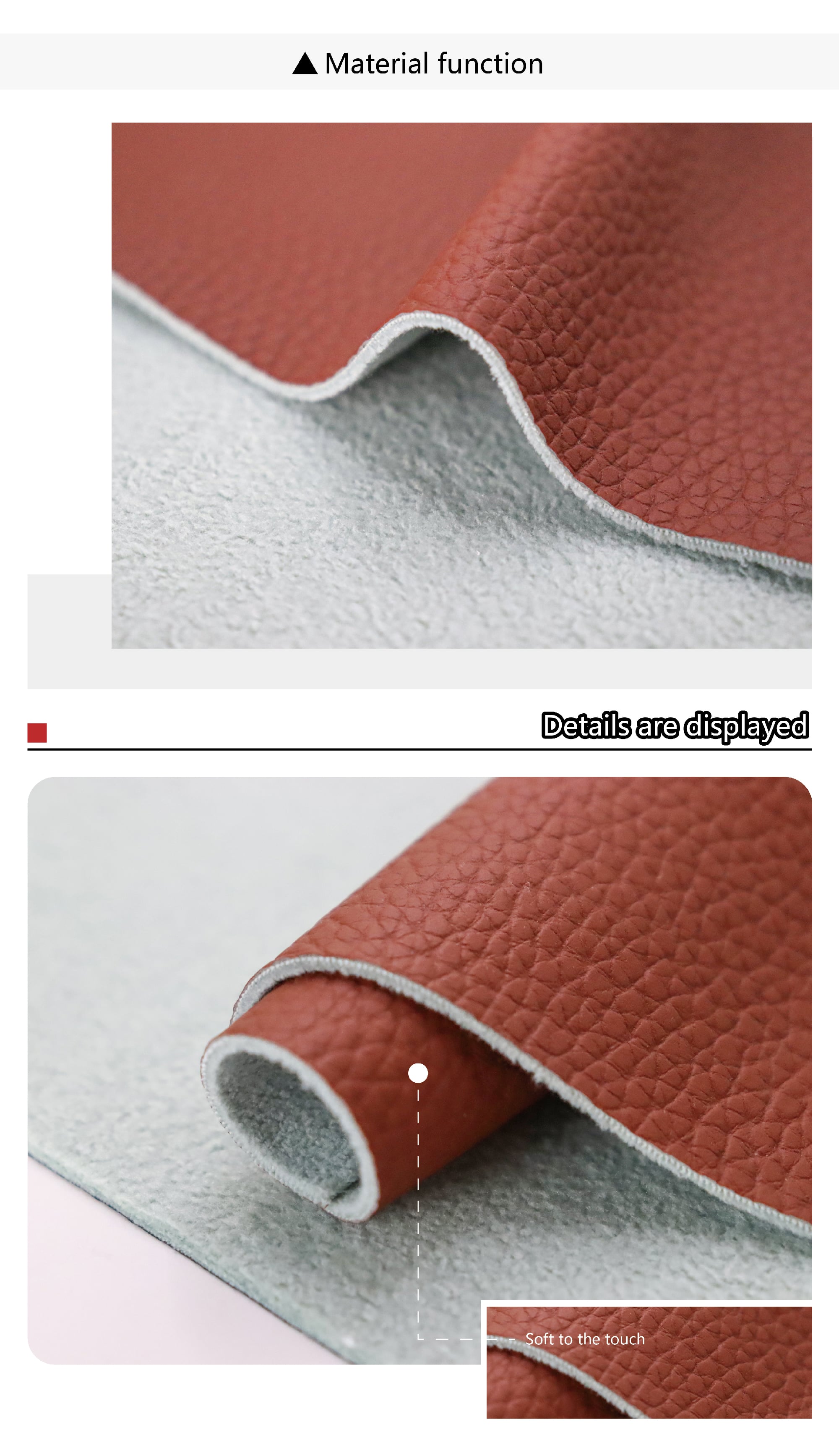 Custom-Printed Silicone Synthetic Leather Fabric: PU Leather Exclusively for Handbags by Cigno Leather details
