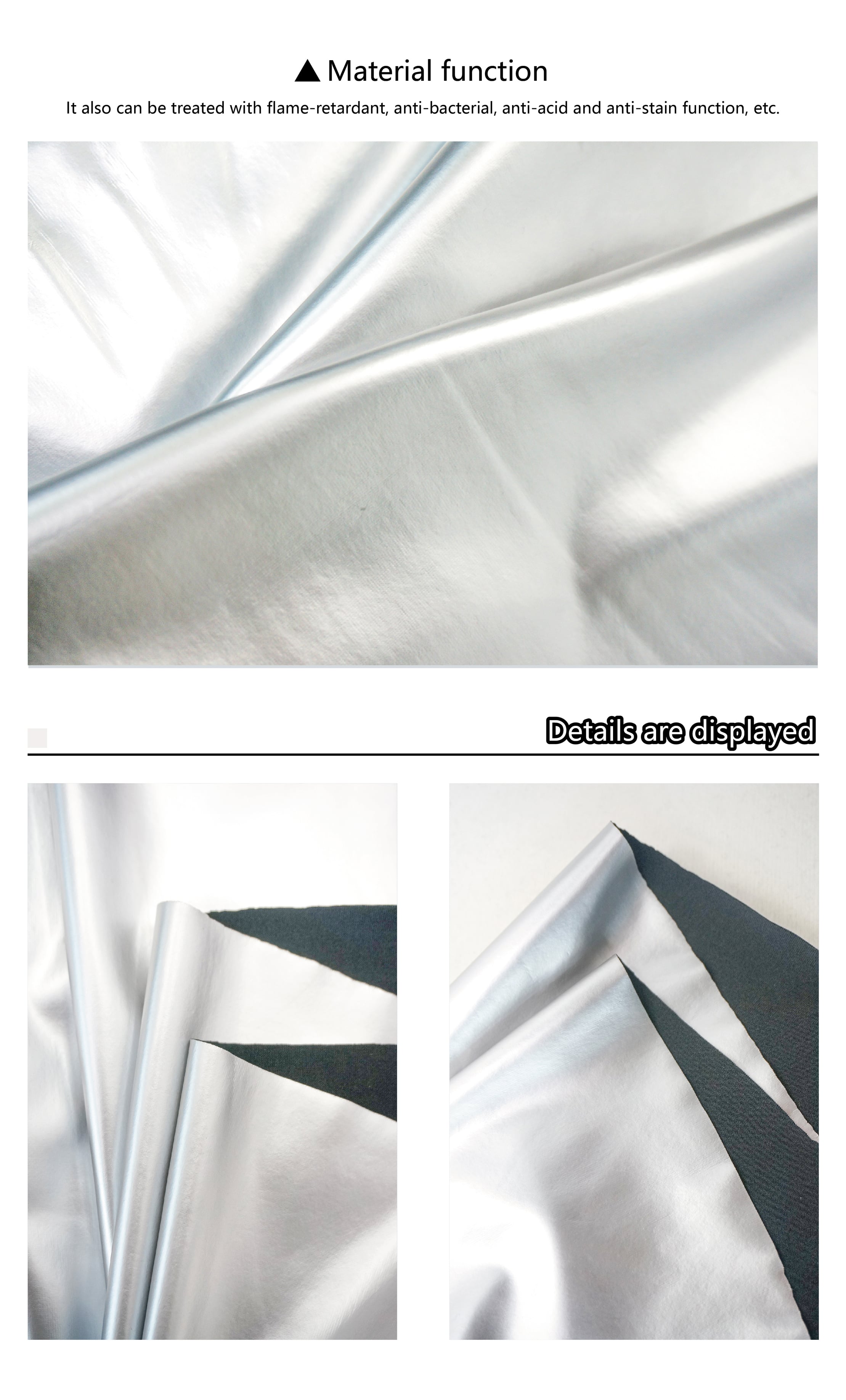 Cigno Leather Presents: Customizable Pattern Mirror/Matte Finish Glossy PU Faux Leather for Garment Manufacturing details