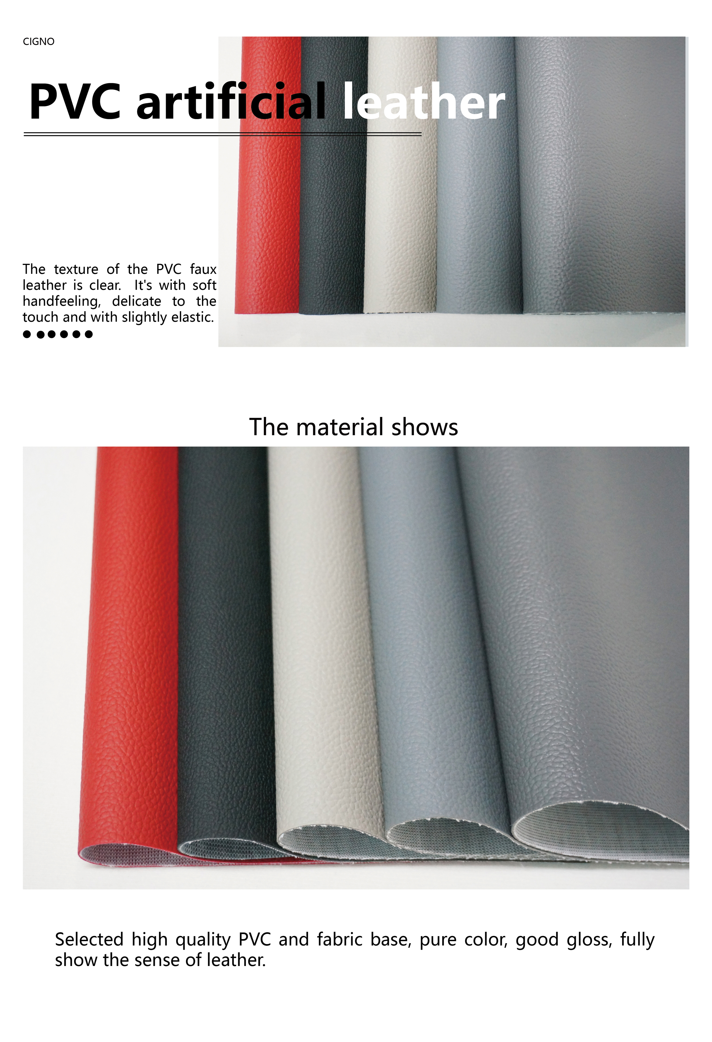 Cigno Leather - Lychee Pattern Waterproof & Durable PVC Faux Leather: Ideal for Car Seat Upholstery manufacture