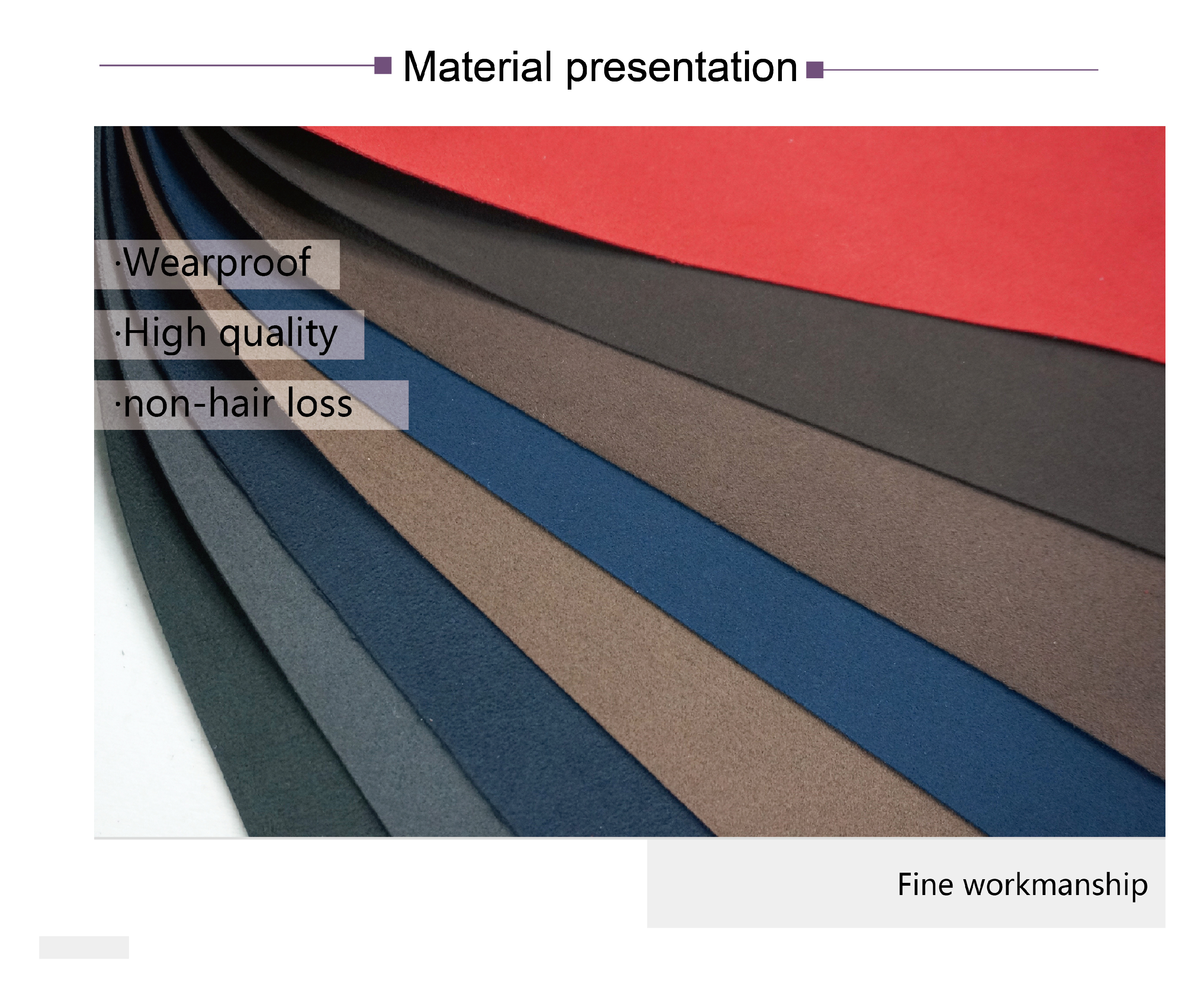 Premium Synthetic Faux Suede Fabric Leather for Car Roof & Headliner Applications factory
