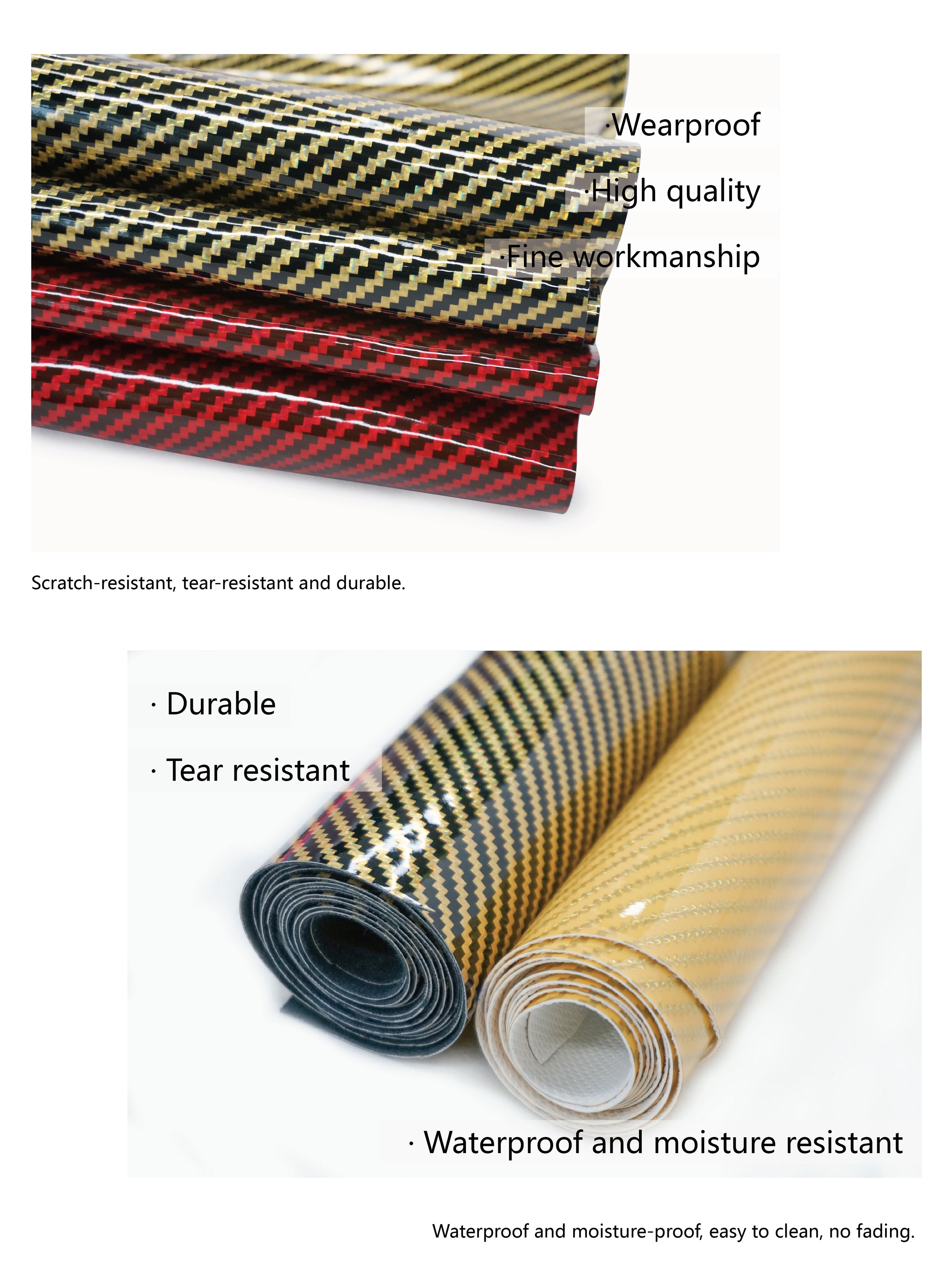 Cigno Leather Exclusive: Free Sample of Laser Carbon Fibre Texture Synthetic Leather - Ideal for Car Upholstery & Pu Faux Leather Fabric factory