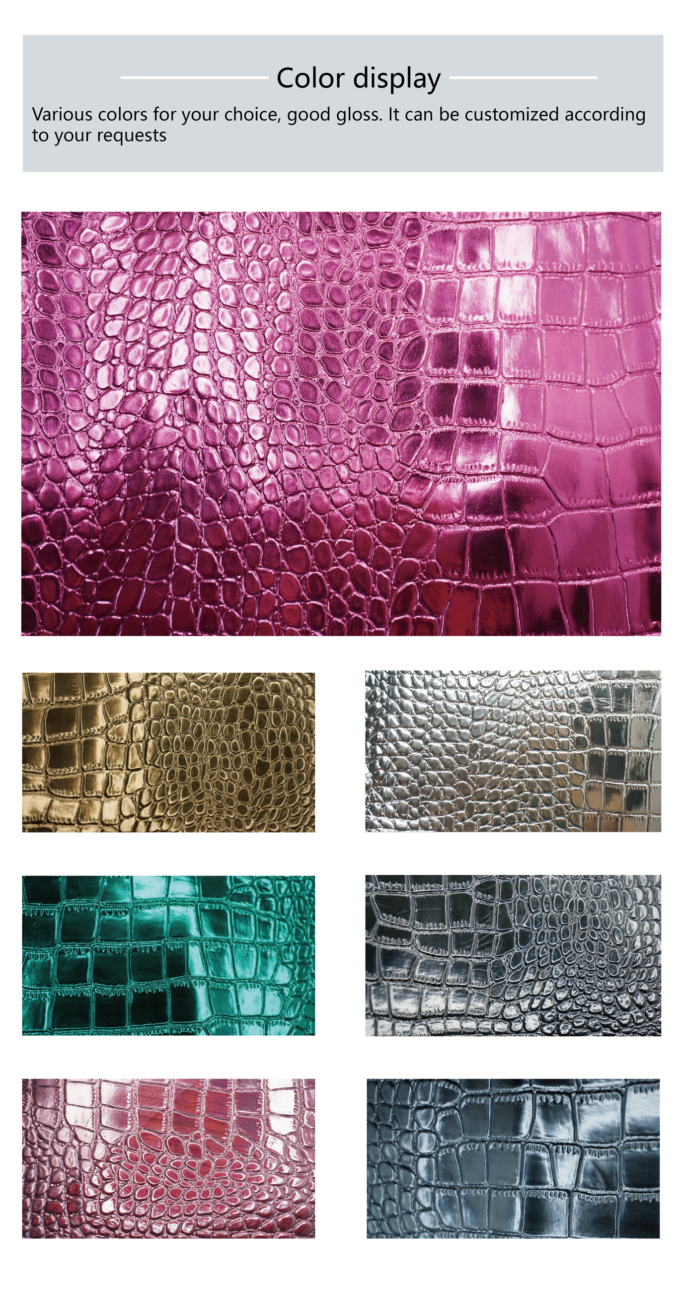 Innovative Crocodile-Inspired Microfiber Artificial Leather - PVC Synthetic Leather Roll with New Design details