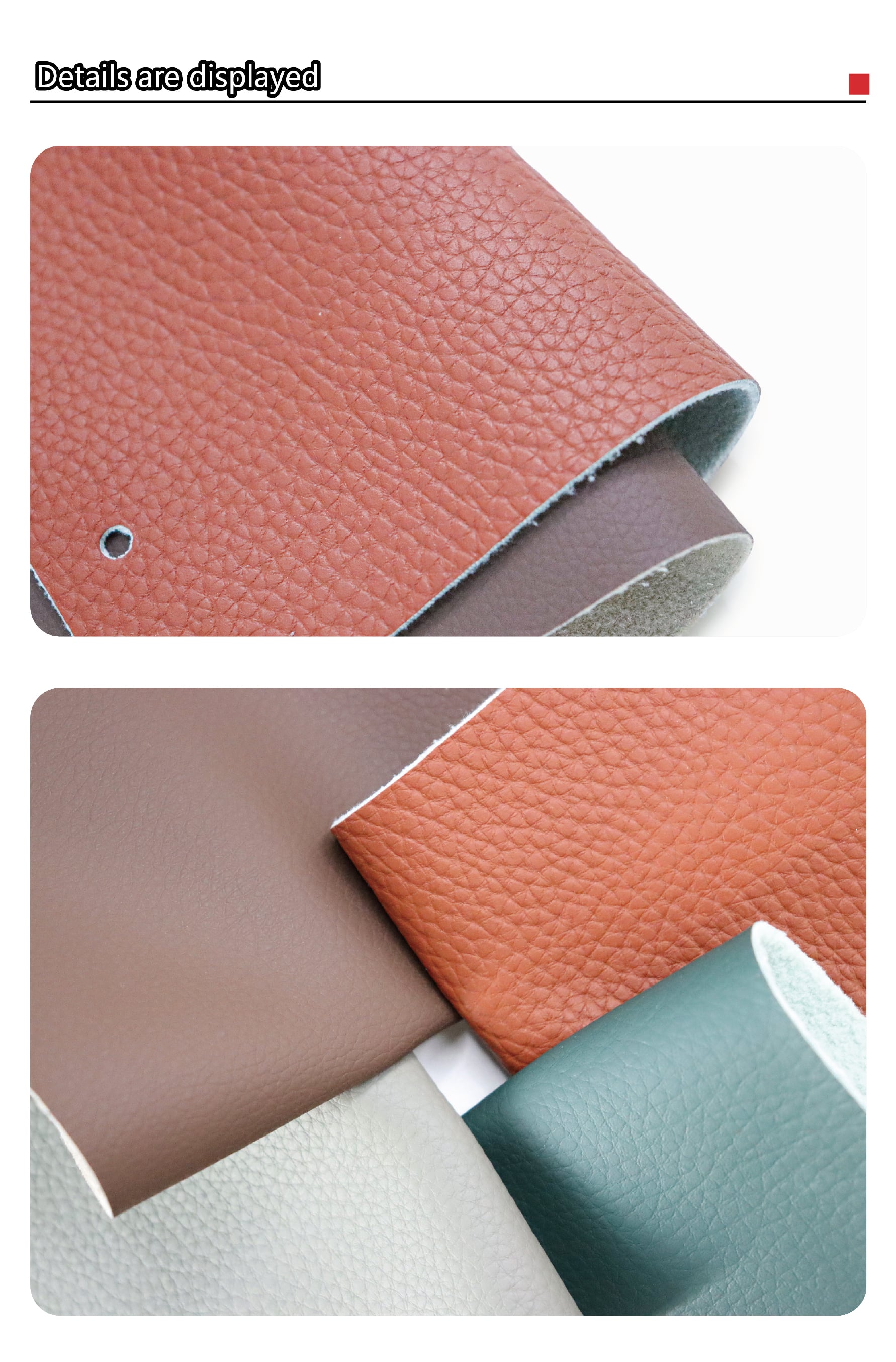 Custom-Printed Silicone Synthetic Leather Fabric: PU Leather Exclusively for Handbags by Cigno Leather details