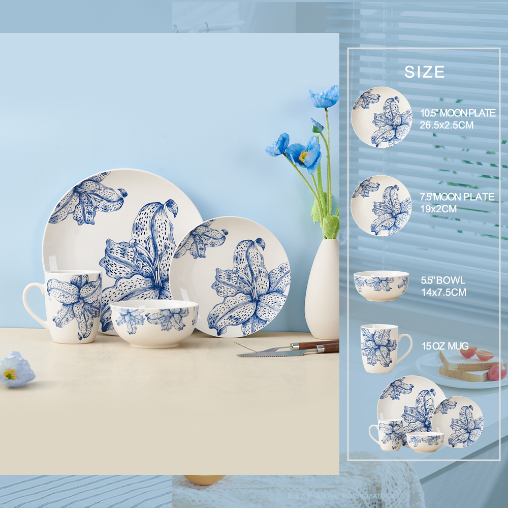 Wholesale 20-Piece Ceramic Daily Use Dinnerware Set Classic Design for Home & Hotels Includes Plates Bowls Cups supplier