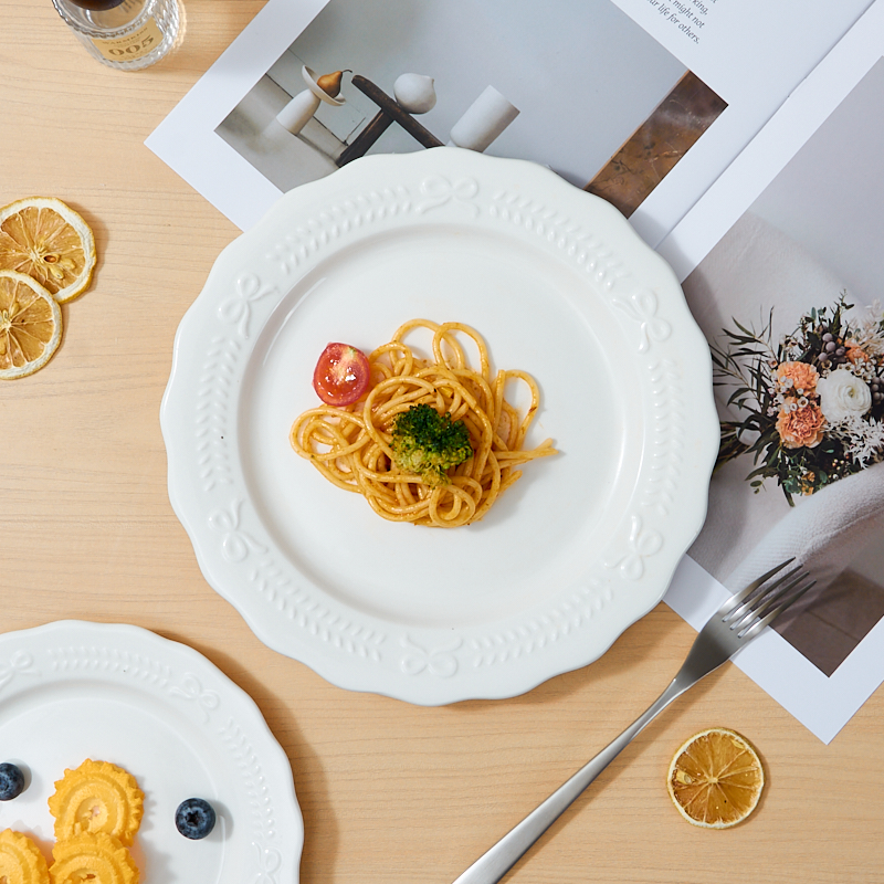 Elegant Embossed Porcelain Tableware Sets for Weddings Parties Hotels Durable Dishwasher/microwave Safe Customized Wholesale supplier