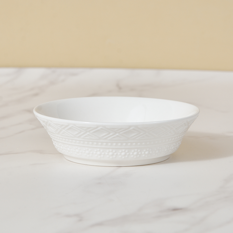 High-end Nordic-style Ceramic Tableware Set Embossed Patterns Dishwasher Safe Sustainable Customizable Restaurant Dinnerware for manufacture