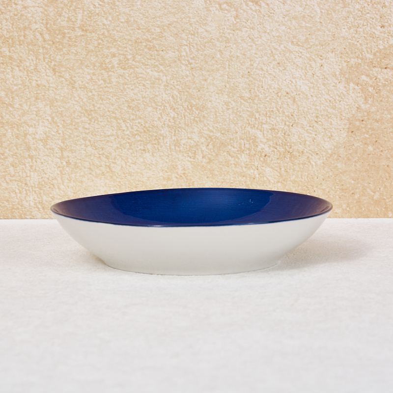 Blue Porcelain Plate Set Customizable Microwave/Oven Safe Minimalist Design Sustainable for Family Gatherings Hotels Restaurants supplier