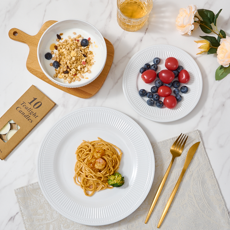 Wholesale Luxury Classic Ceramic Dinnerware Sets Customizable Plates & Bowls Dishwasher Safe Sustainable for Families & Hotels factory