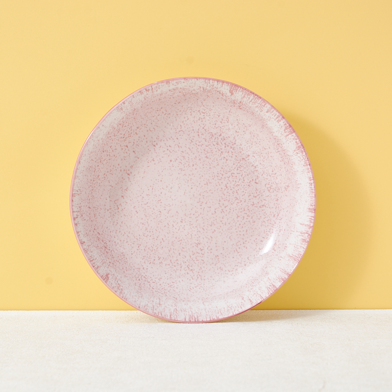 18-Piece Custom Packaged Pink Reactive Glazed Ceramic Dinnerware Set Full Collection Stone Ware Tableware Sample Available manufacture