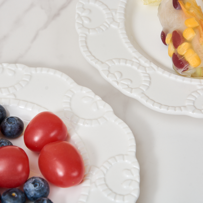 Premium Modern Embossed Dinner Plates-Dishwasher & Oven Safe Sustainable Custom Orders Welcome Commercial Use Party Hotels details