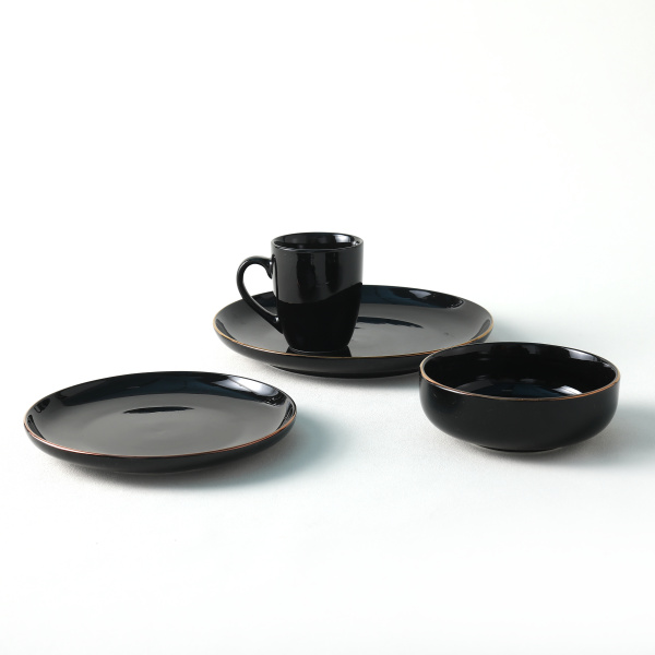Impress your guests with a sleek black tableware set.