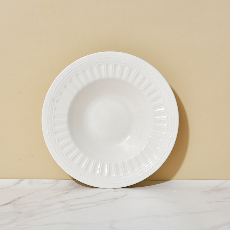 Customizable Quantity Color White Ceramic Tableware Set Minimalist Design Dishwasher Safe High Quality Porcelain for High-End details