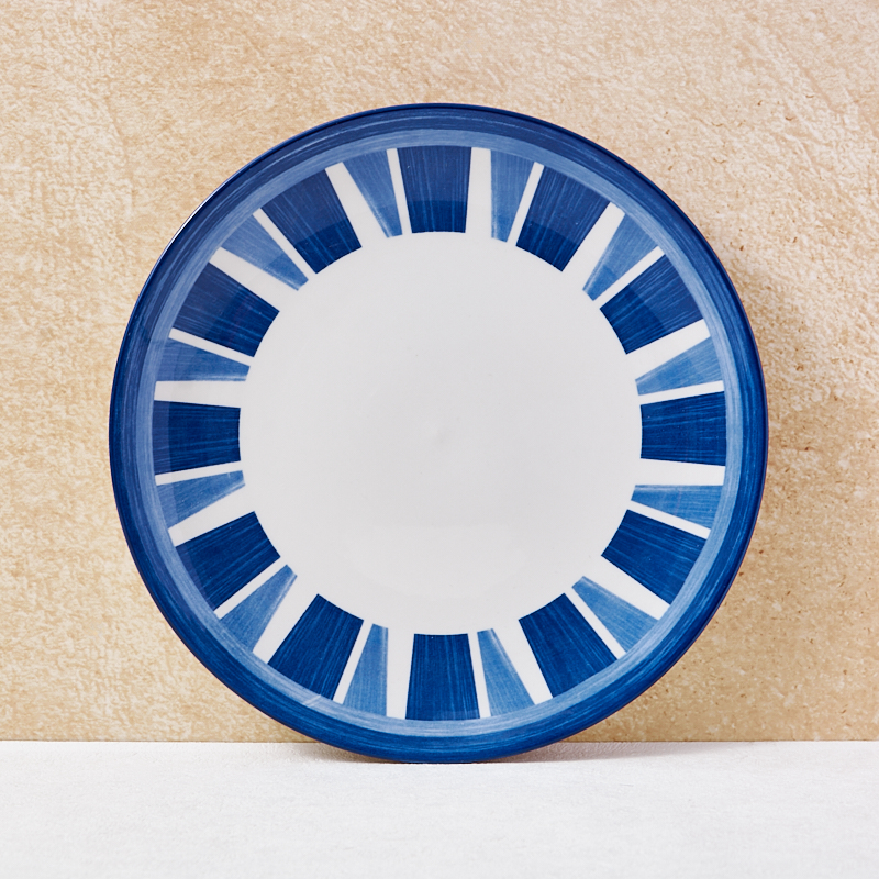 Blue Porcelain Plate Set Customizable Microwave/Oven Safe Minimalist Design Sustainable for Family Gatherings Hotels Restaurants details