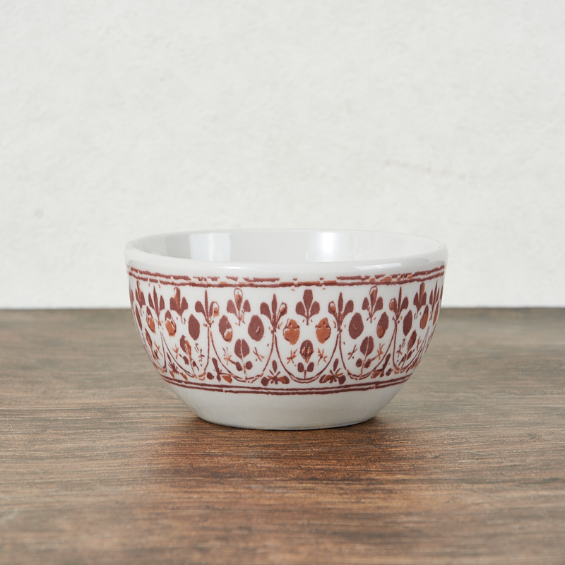 Modern Bohemian-Style Ceramic Dinnerware Set Dinner Plate Eco-Friendly Red Printed Porcelain Cup Kit for Home Hotels Restaurants supplier