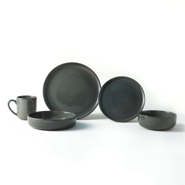 Sleek and modern black stoneware dishes to elevate your dining experience