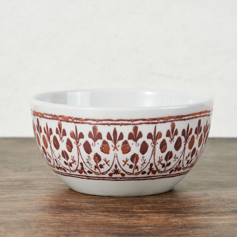 Modern Bohemian-Style Ceramic Dinnerware Set Dinner Plate Eco-Friendly Red Printed Porcelain Cup Kit for Home Hotels Restaurants details