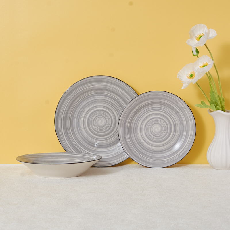 Commercial White Ceramic Dinner Plate Sectional Serving Set with Dishwasher & Microwave Safe supplier
