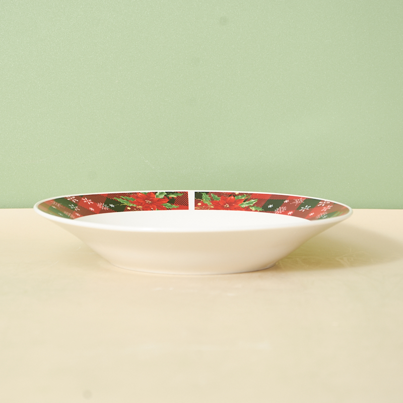 Commercial-Grade Dinner Plates Christmas Ceramic Dinnerware Set Custom American Design for Hotels & Restaurants details