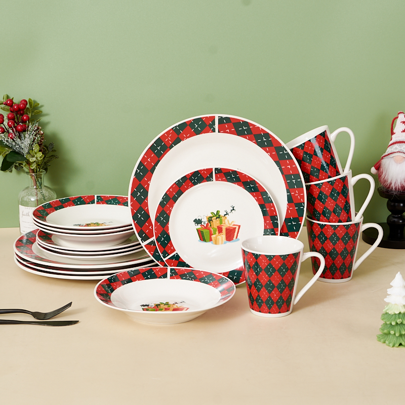 Premium Ceramic Dinnerware Set Christmas Tableware Trendy Modern Design Perfect As a Gift for Home Chefs & Restaurants supplier
