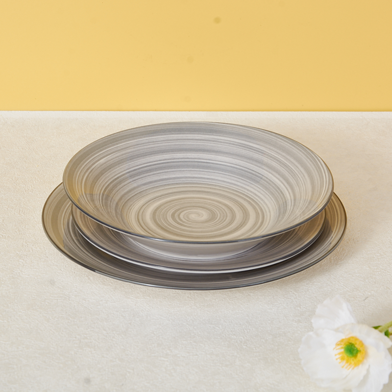 Commercial White Ceramic Dinner Plate Sectional Serving Set with Dishwasher & Microwave Safe details