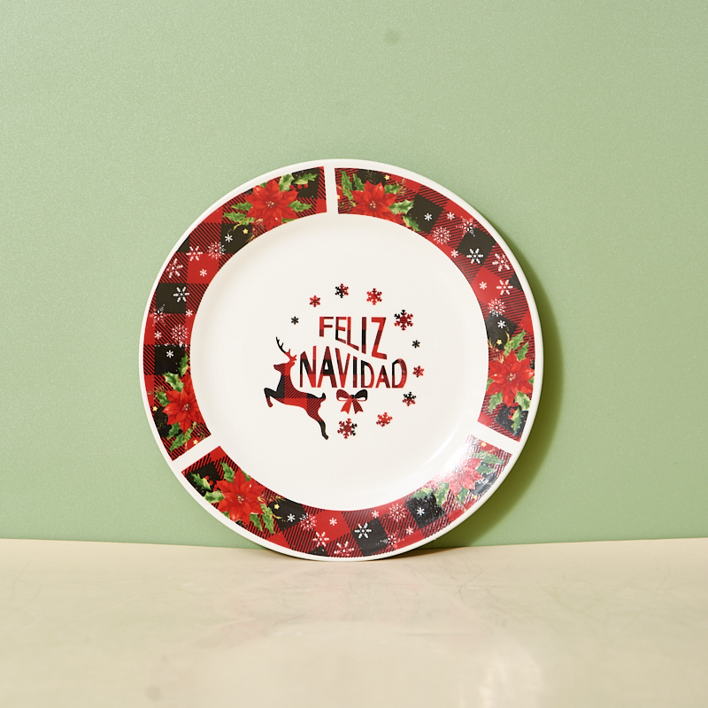 Commercial-Grade Dinner Plates Christmas Ceramic Dinnerware Set Custom American Design for Hotels & Restaurants details