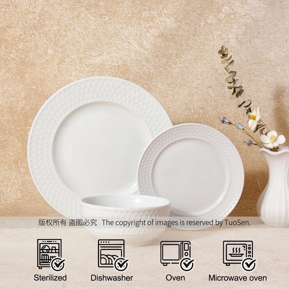 Wholesale 6-Piece Anime Cartoon Pattern White Porcelain Dinnerware Set for Hotels Dishwasher Safe & Sustainable details